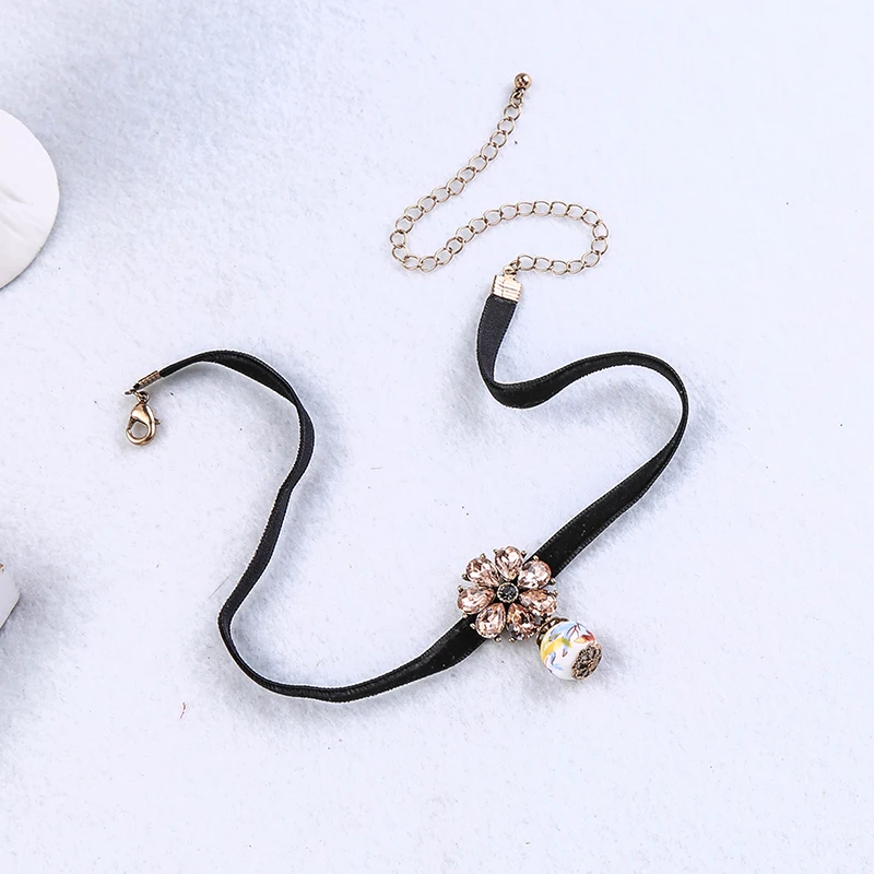 Изысканный двухцветный Кристалл Цветочный узор керамический шар кулон колье