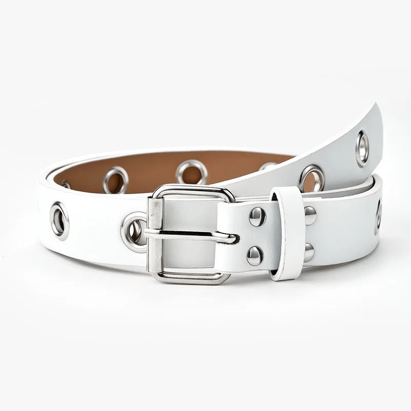 

2021 new casual simple ladies hollow belt Korean decorative jeans corn buckle belt female spot