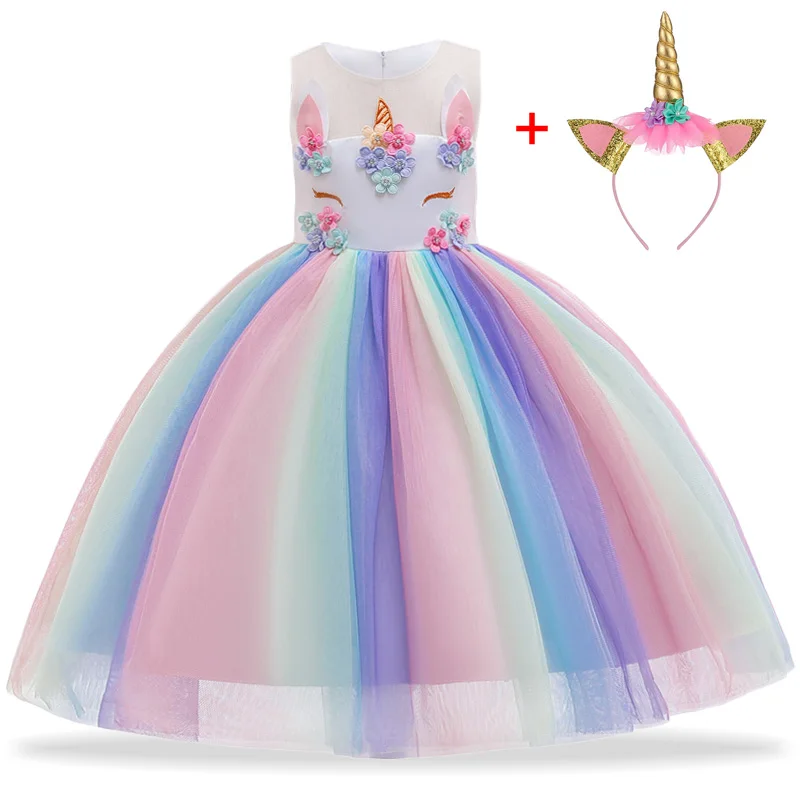 

Unicorn Dress Kids Dresses For Girls Costume Girls Princess Dress Children Christmas Party Elsa Dress vestidos 2 3 5 6 8 10 Year