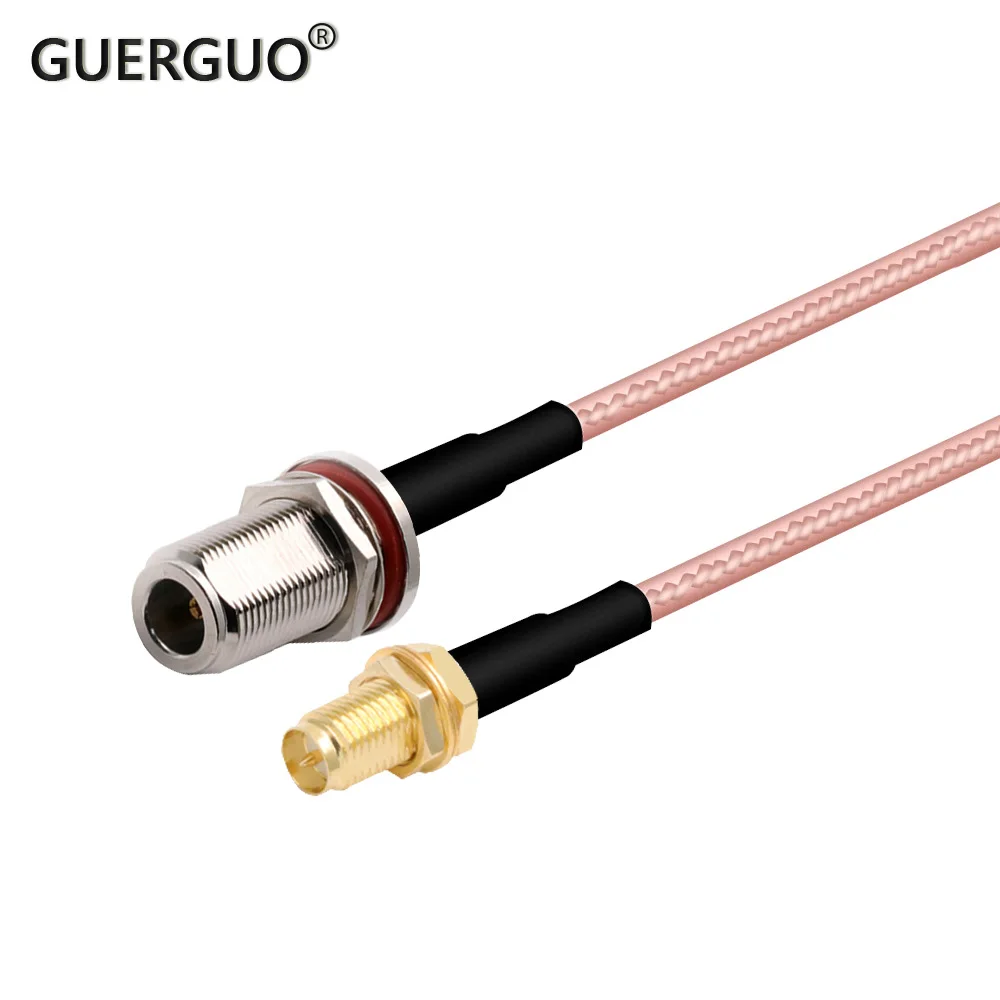 

15cm RF Coaxial Signal Testing Cable Customized RP SMA Female Nut to N Type Female Bulkhead Pigtail Cable 100PCS