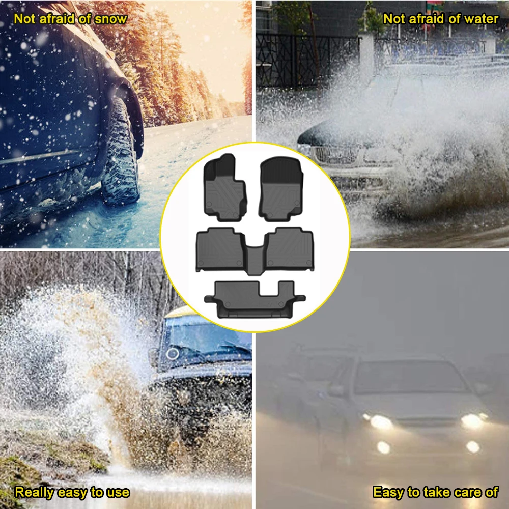 

Waterproof Non-Slip Floor Mat TPE Accessories For Benz GLE 2020 7 Seat Car Fully Surrounded Special Foot Pad Cup holder hole