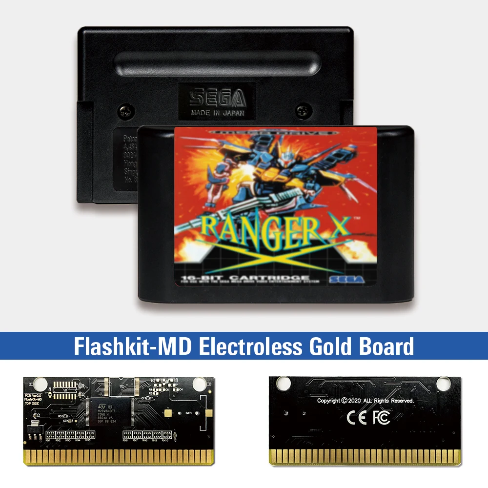 

Приставка для видеоигр Ranger-X - EUR Flashkit MD Electroless Gold схема на основе печатной платы для Sega Genesis Megadrive