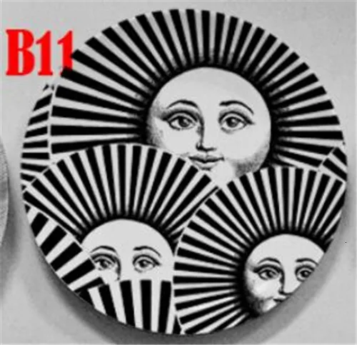 Fornasetti тарелка, подвесное блюдо, итальянский дизайн, декоративная подвесная тарелка для дома, европейский стиль, фруктовые тарелки Fornasetti блюдо - Цвет: 11
