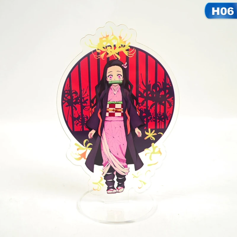 

New Demon Slayer Kimetsu No Yaiba Anime Acrylic Action Figure Toy Tanjirou Kamado Double Sided Model Action Doll 10cm Gifts
