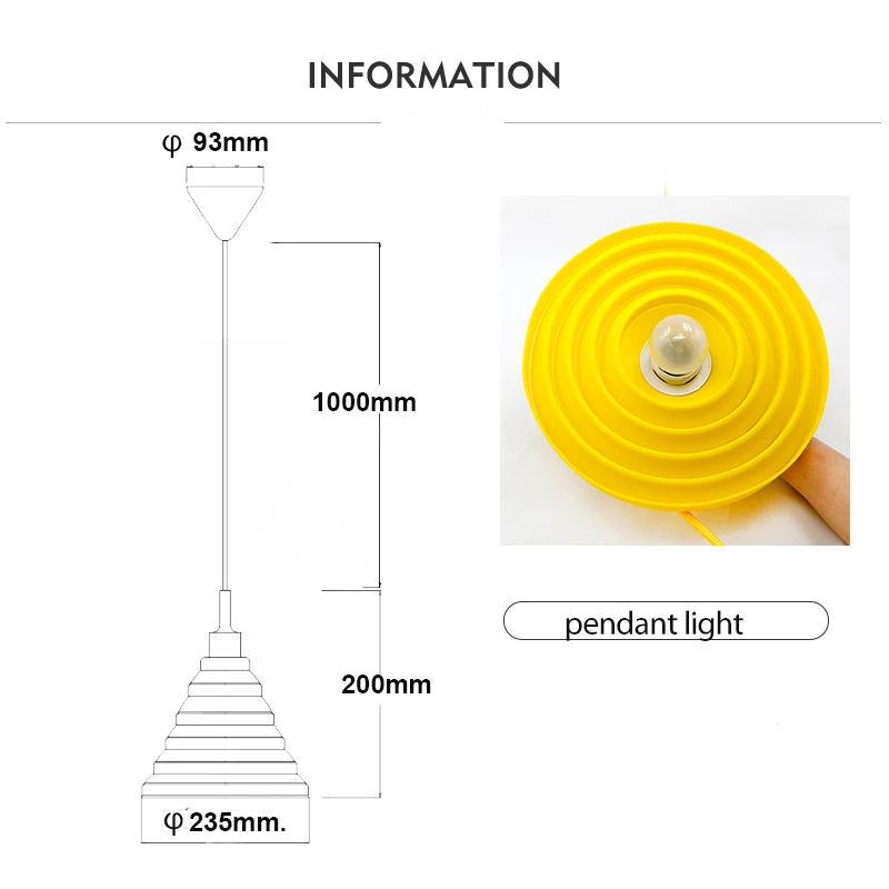 Современный красочный держатель подвесные светильники лампа E27 силиконовый
