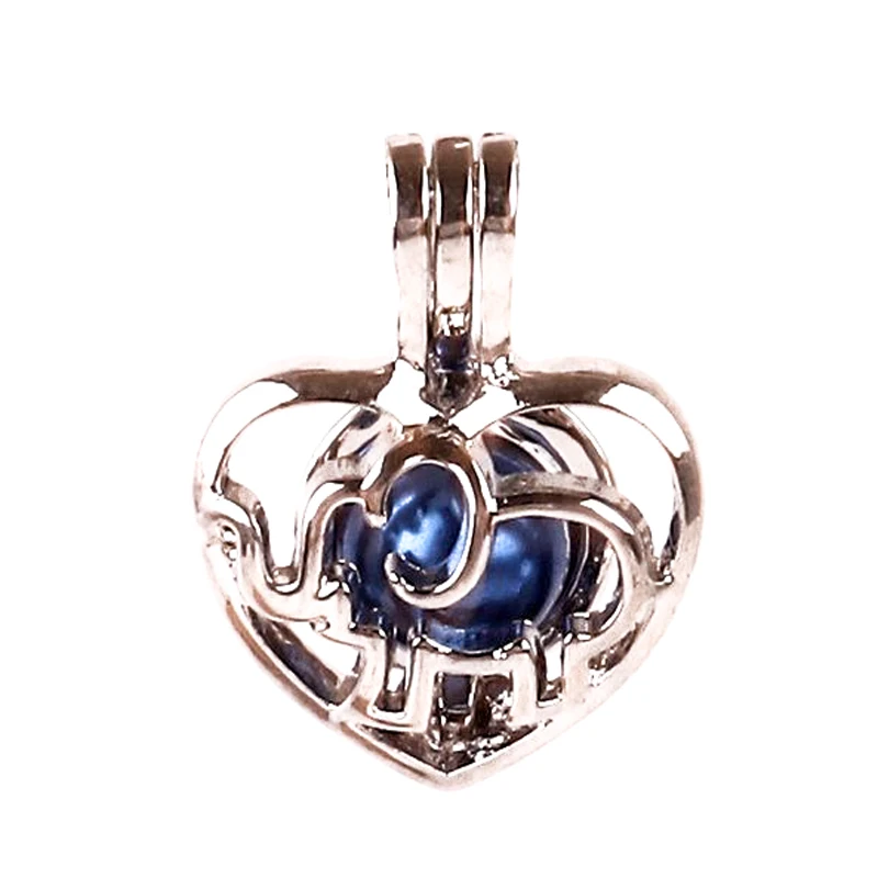 5 шт. милые бусины в форме слона жемчужная клетка Кулон медальон Очаровательная сказочная вечерние диффузор эфирного масла для женщин ожерелье