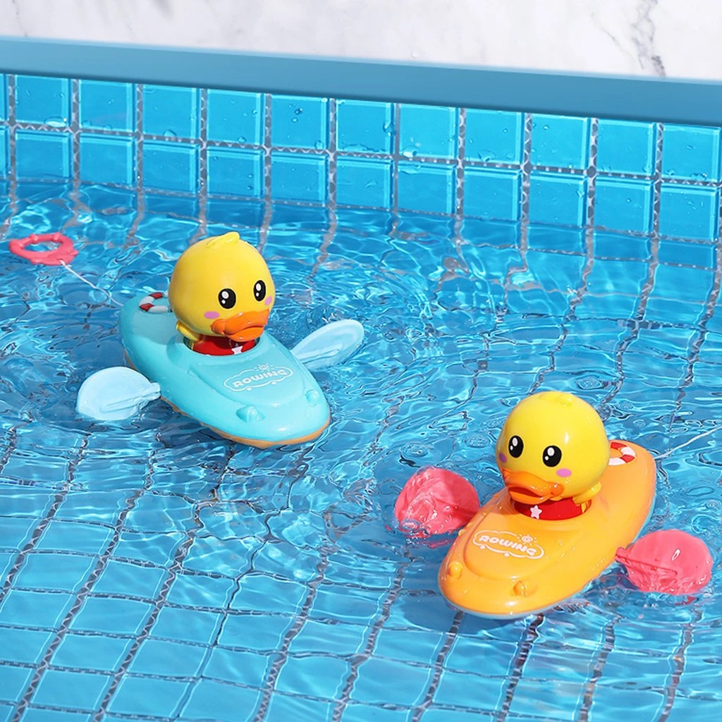 

Floating Bathing Time Toys Wind Up Rowing Boat Duck Pool Toys for Babies