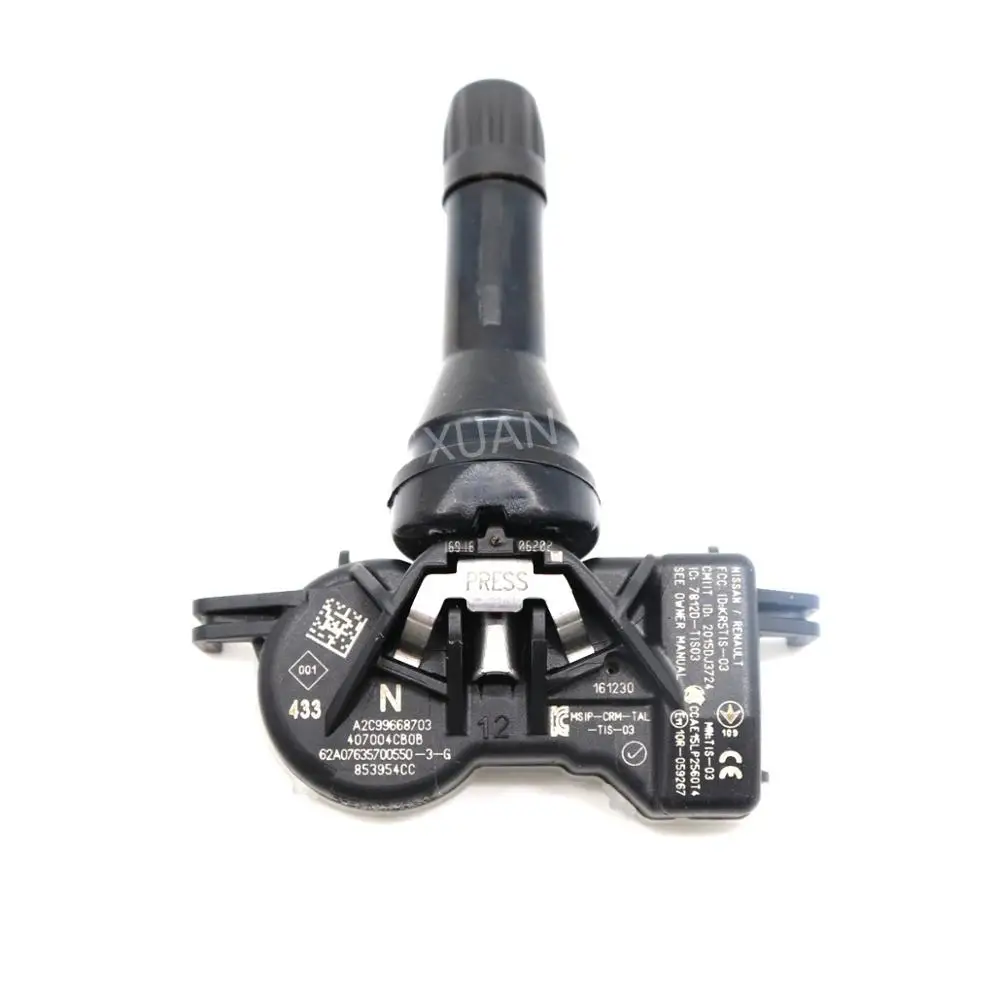 Автомобильный датчик TPMS 40700 4CB1A для Renault Espace Kadjar Kangoo ZE Koleos 433 МГц 2015 2022 давления в