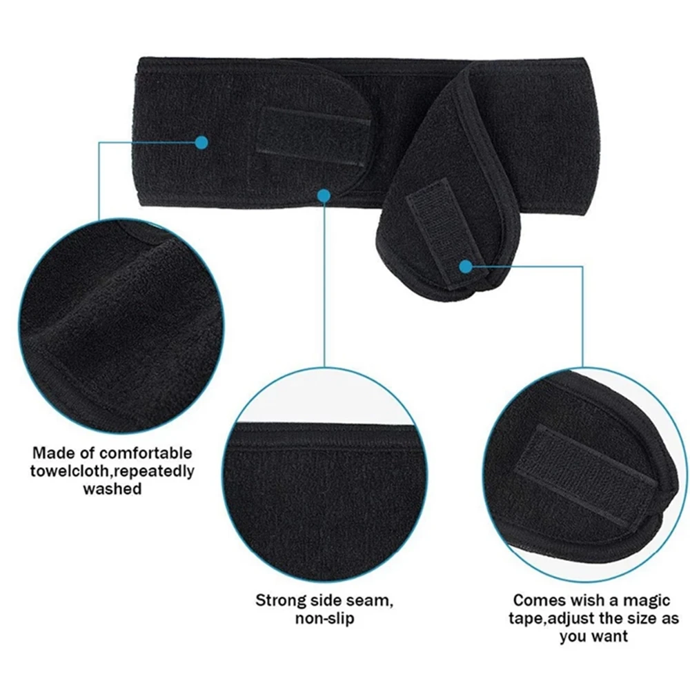 

2021 Women Wide Hairband Adjustable Soft Toweling Hair Accessories Yoga SPA Bath Shower Makeup Wash Face Cosmetic Headband