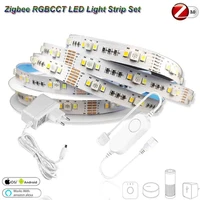 5m dc12v 5050 rgbcct 90ledsm led strip light zigbee rgbcw mini controller power kit for smartthings zigbee 3 0 hue echo plus