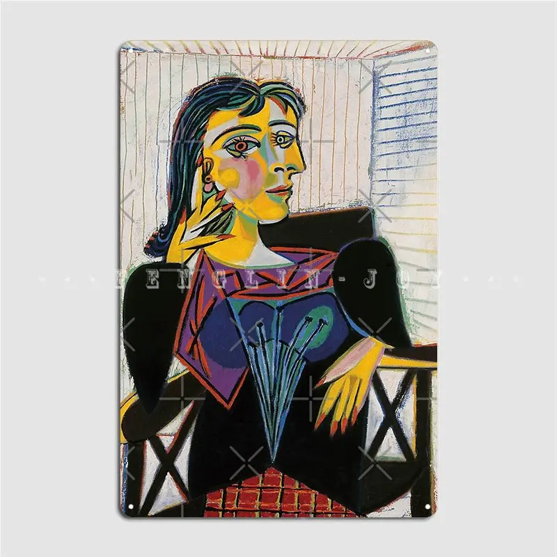 

Portrait Of Dora Maar-Pablo Picasso Metal Plaque Poster Club Home Customize Plaques Tin Sign Poster