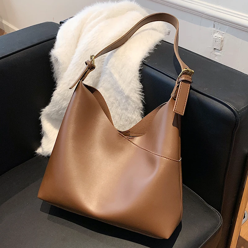 

Solid Color Small PU Leather Bucket Crossbody Bags for Women 2021 Fashion Travel Lady Shoulder Handbags and Purses