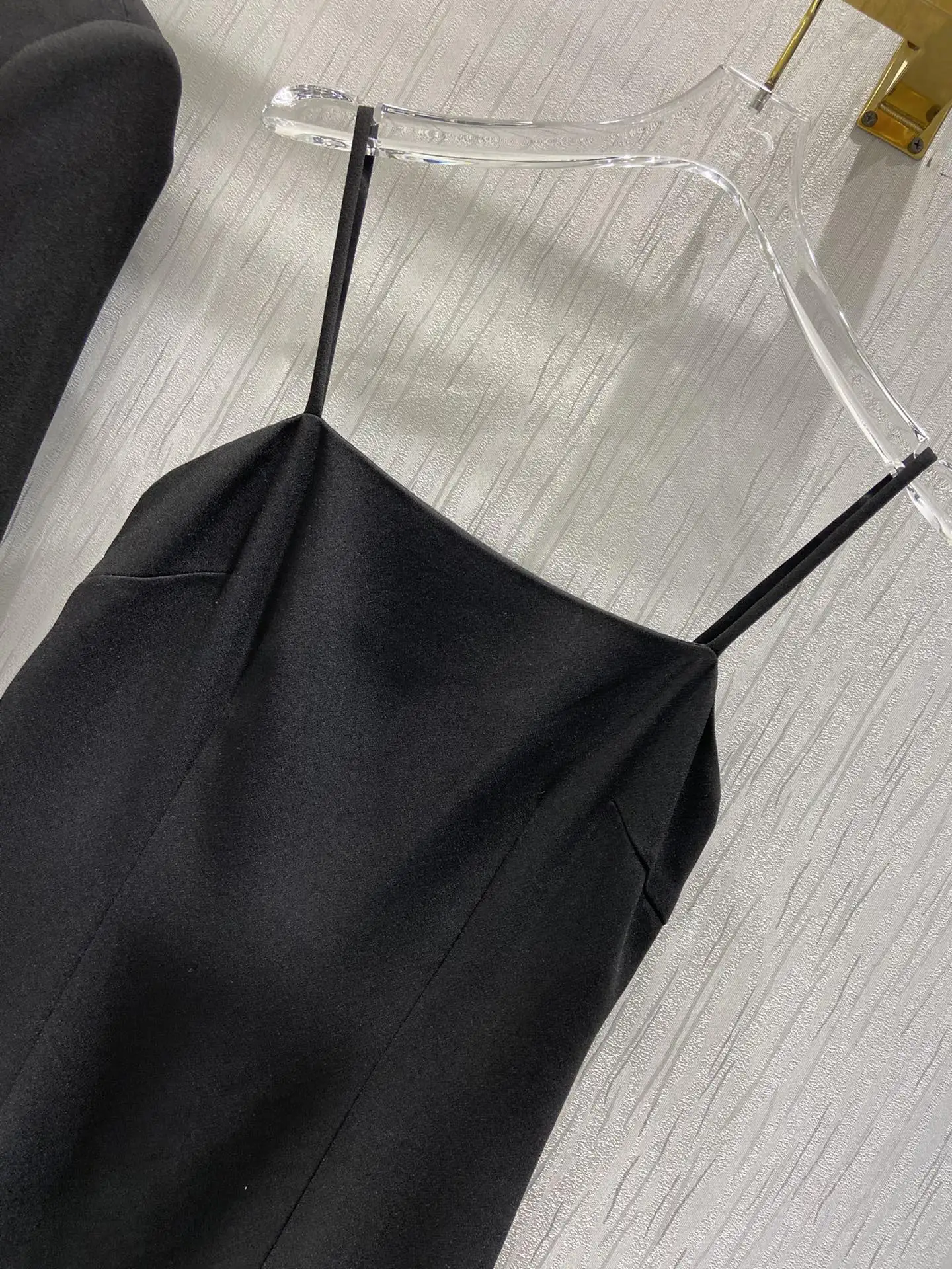 

2021 new ladies fashion suit short suit + sling drill dress 2-piece set 0308