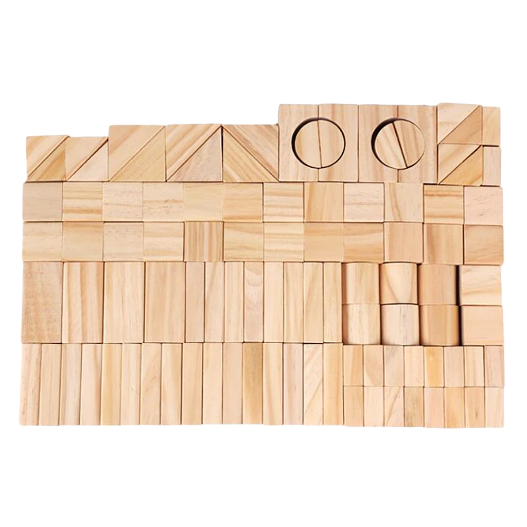 

Logs Wood Toy Building Blocks Set - Educational Wooden Construction Play Kit for Boys, Girls Kids Age 3+