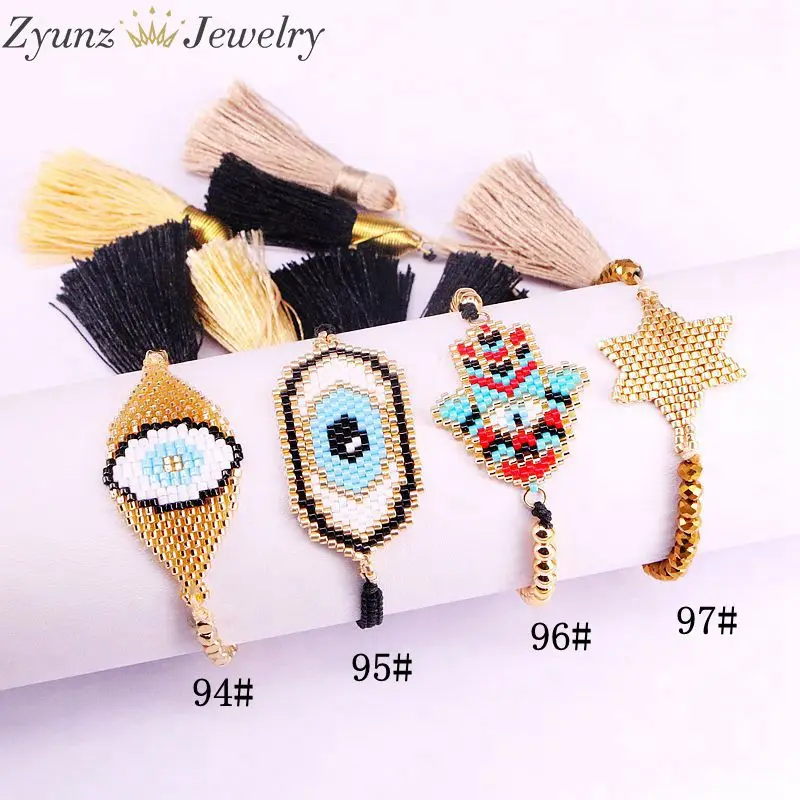 5 шт., браслет Miyuki Hamsa Hand/Star/Eye, элегантный трендовый браслет для женщин, для девочек, очаровательный ювелирный браслет