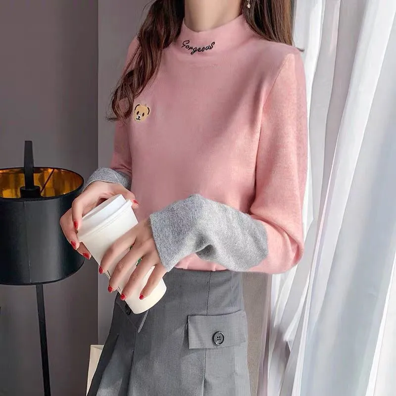 Осенне-зимний новый свитер Женский пуловер приталенная рубашка свободный модный