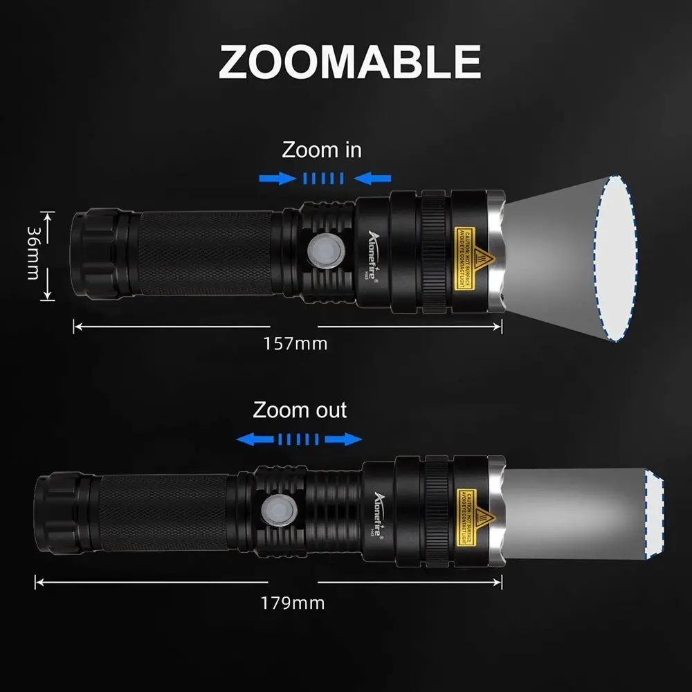 Водонепроницаемый светодиодный фонарик AloneFire H43 с зарядкой от USB xhp50 фонарь для