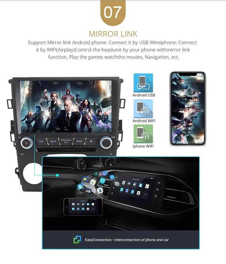 LJDA Android 10 автомобильный мультимедийный плеер для Ford Mondeo Fusion 2013 gps Навигация стерео CD DVD плеер wifi 1 Din автомагнитола