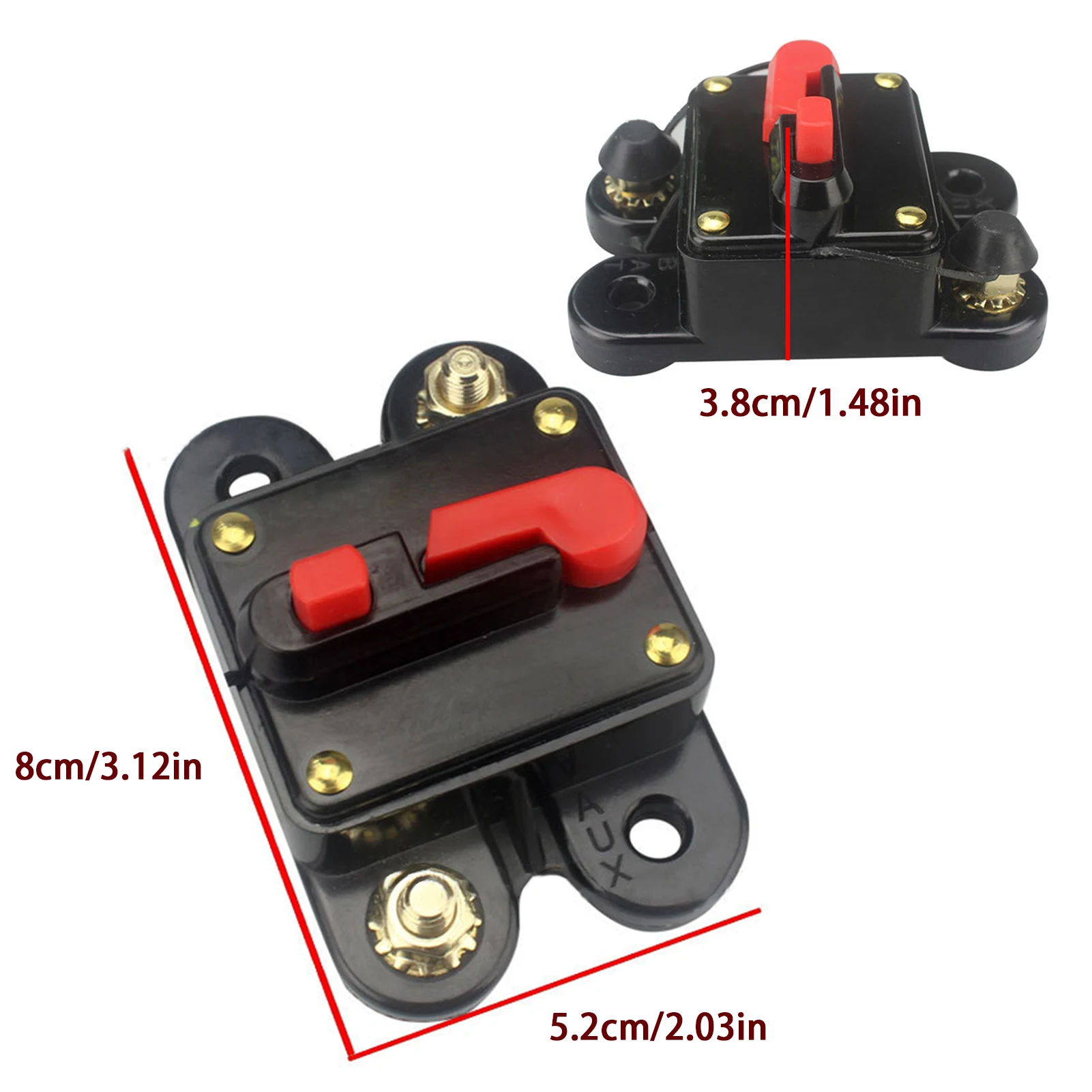 

Car Self-Recovery Circuit Breaker Black Waterproof 12V-24V Home Solar System Reset Car Fuse Metal Circuit Breaker Car Accesories