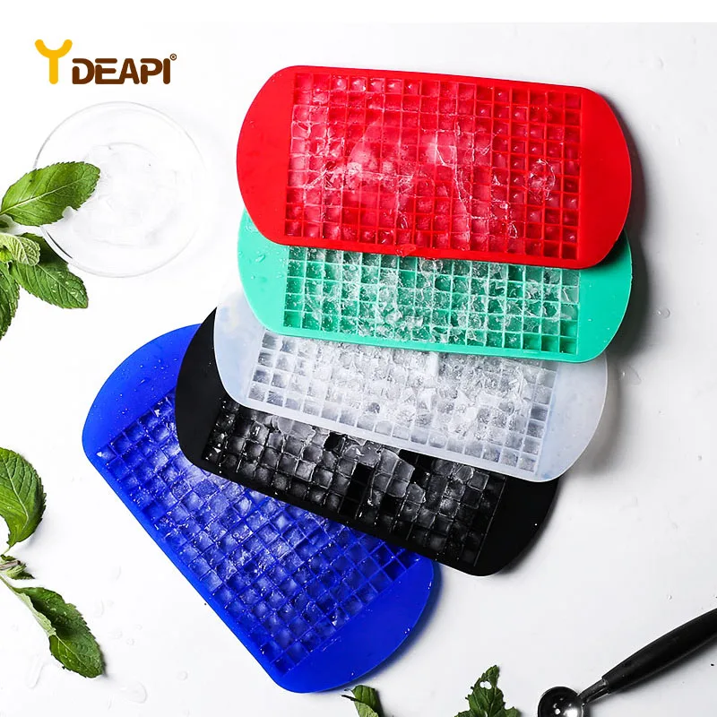 

YDEAPI Food Grade 160 Cavity Silicone Bar Ice Cube Tray Mini Ice Cubes Small Square Mold Ice Maker Kitchen