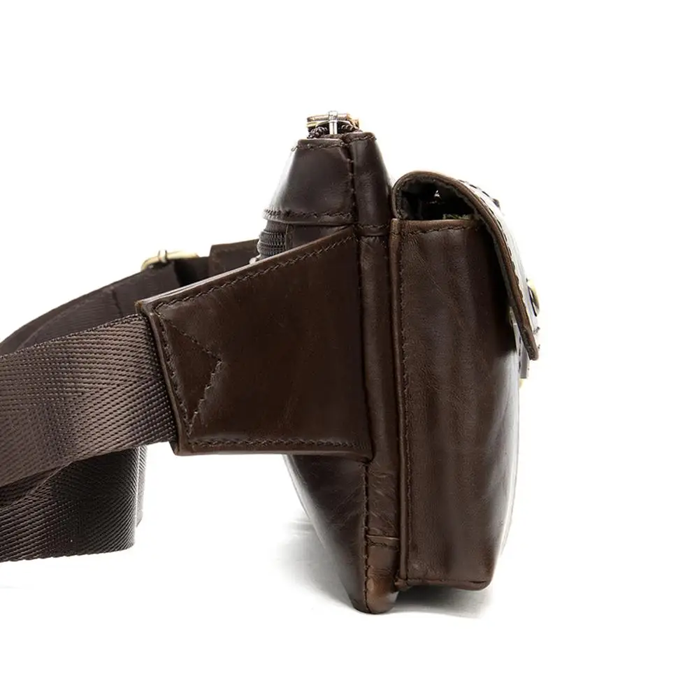 Акция Натуральная Воловья кожа Повседневная поясная сумка кожаная для мужчин |