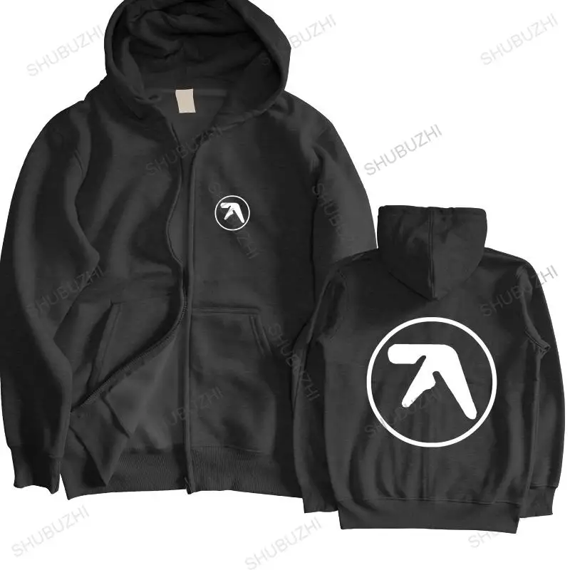 Мужская Осенняя толстовка черная с капюшоном Aphex Twin винтажный логотип Прямая