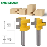 2pcsset 8mm shank milling cutter wood carving knife square tooth t slot tenon milling cutter router bits for woodworking tools