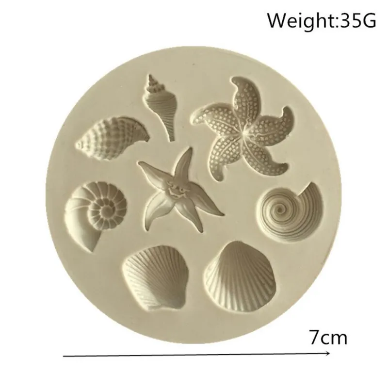 1Pcs DIY Lovely Shell Starfish Conch Sea Silicone Mold Fondant Cake Decorating Tools Chocolate | Дом и сад