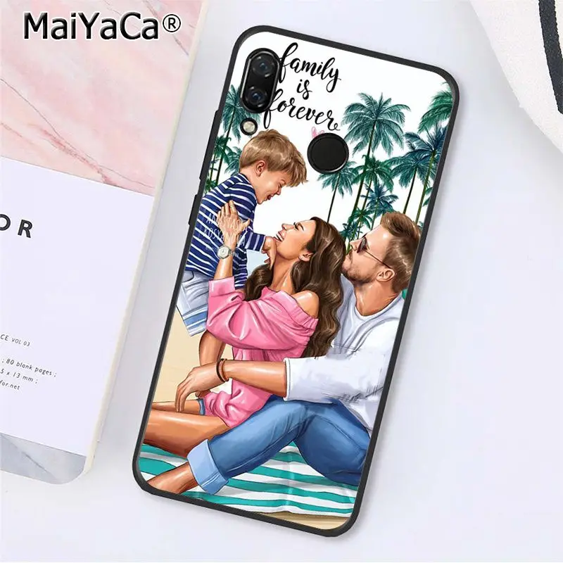 A7 MaiYaCa модный коричневый волос для мамы, дочки, папы, семейный чехол для телефона Xiaomi Redmi8 4X 6A S2 Go Redmi 5 5Plus Note5 7 Note8pro - Цвет: A7