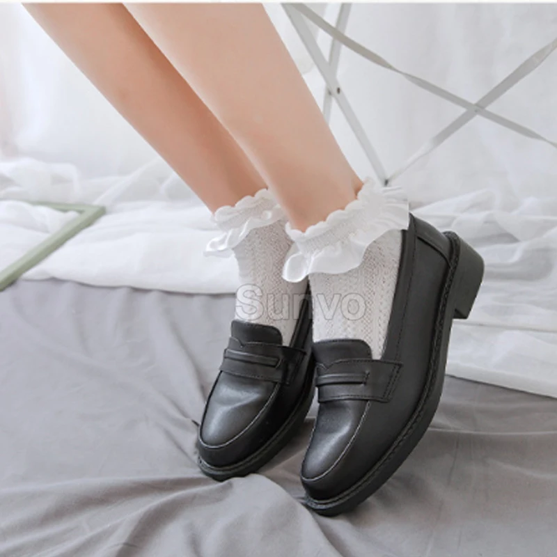 Милые белые носки Sunvo женские хлопковые с сексуальными кружевами в Корейском