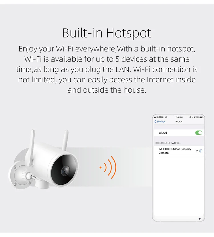 Камера видеонаблюдения IMILAB EC3 IP66 уличная Wi Fi IP 2K с поворотом на 270 °|Камеры