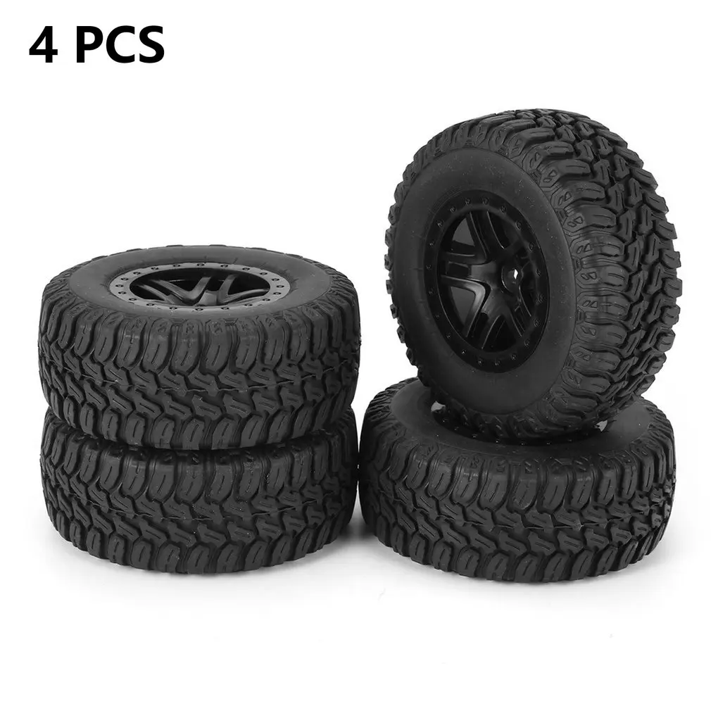 

AX-3006 4pcs 109mm Rubber Rim Tyre Tire Wheel For 1/10 RC Short Truck Car Model HSP HPI Component Spare Parts