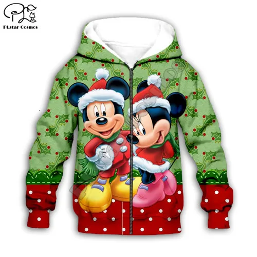 Kids zip hoodies Kid set Merry Christmas cosplay 3D print cartoon hoodies Santa Claus micky kawaii child Sweatshirt zipper coat boy girl Pant - Цвет: Kids zip hoodies