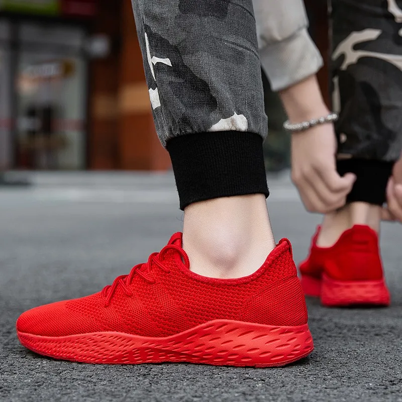 Мужские беговые кроссовки дышащая Ультралегкая спортивная обувь из сетчатого