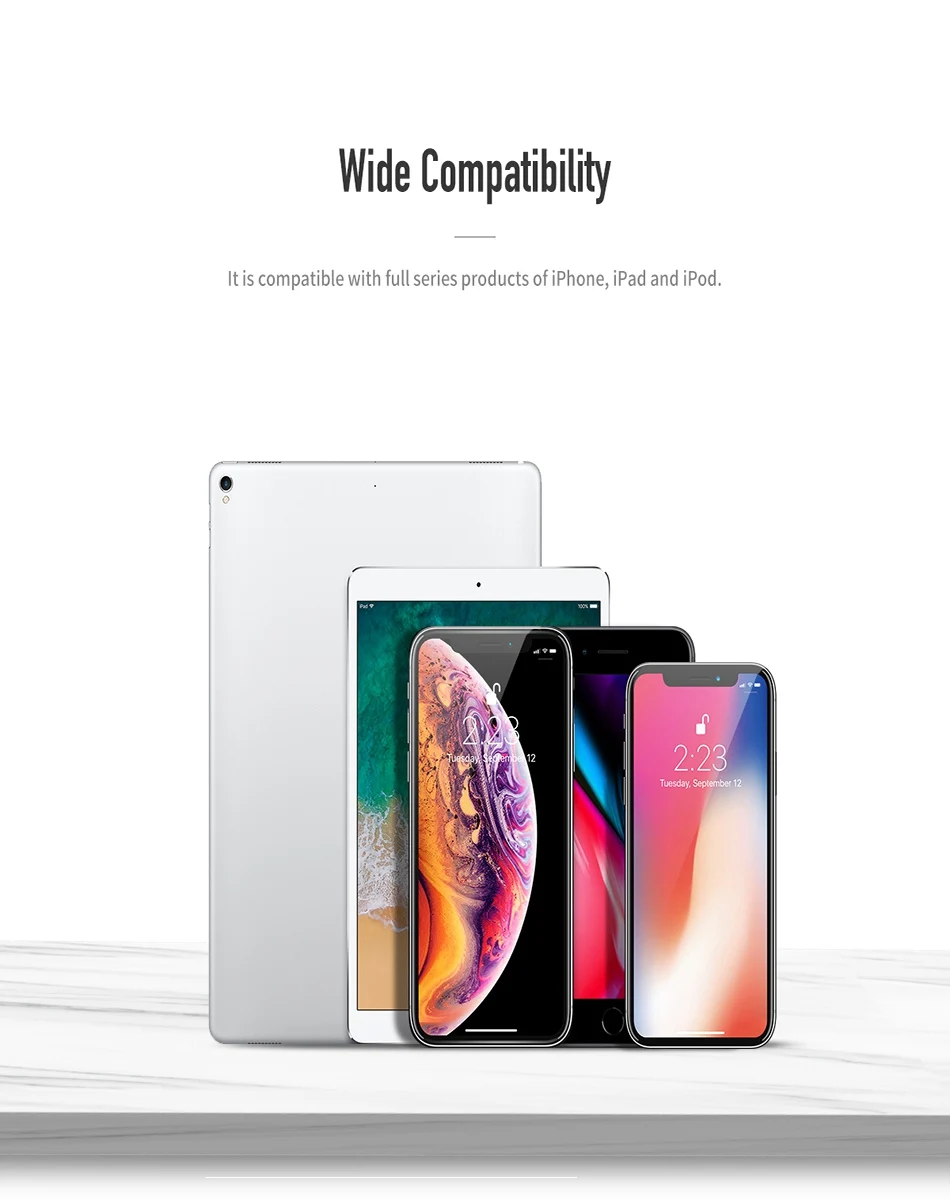 ROCK 2.1A USB кабель для iPhone XS Max, кабель для быстрой зарядки и передачи данных 1,5 м для iPhone X 8 7 6 5 5S SE, usb-кабель для освещения