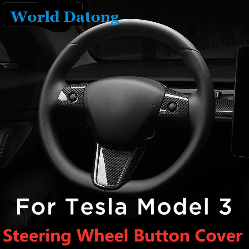 Для Tesla модель 3 2017-2019 Canrbon волоконный рисунок рулевое колесо Кнопка ABS