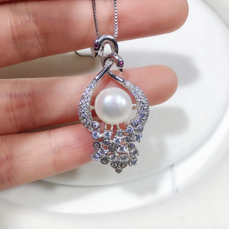 ZHBORUINI высокое качество ювелирные изделия из жемчуга ожерелье перьев 925 пробы