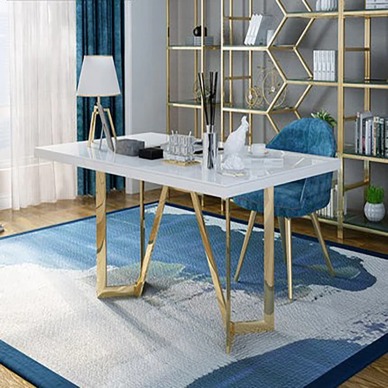 

Light luxury, post-modern desk and chair simple Hong Kong style model room Italian study counter cabinet light luxury furni