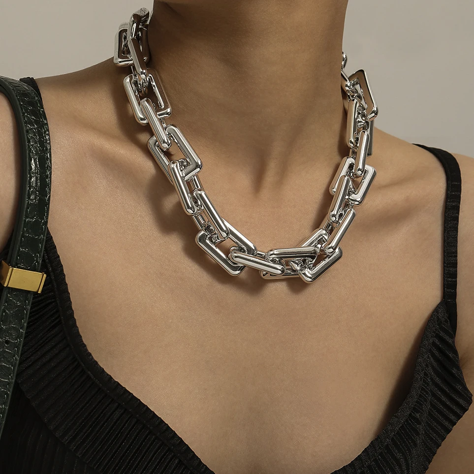 Цепочка с замком в стиле стимпанк для женщин и мужчин скрученная утолщенная цепь