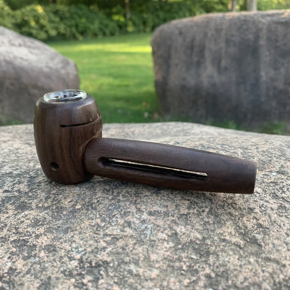 Курно Премиум деревянная табачная труба со стеклянной ручкой 122 мм натуральные