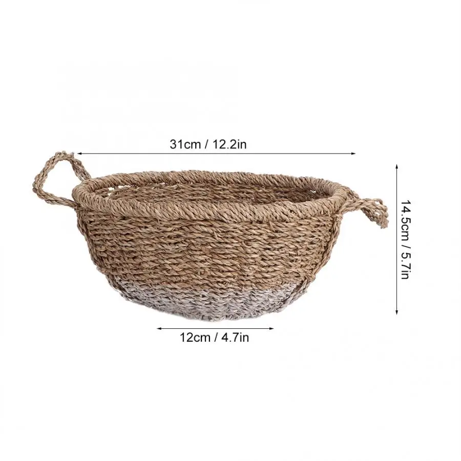 Produce Bag Retro Style Grass Woven Fruit Basket Bread Holder Food Storage Container Organizer Reusable Bags Bakeware |