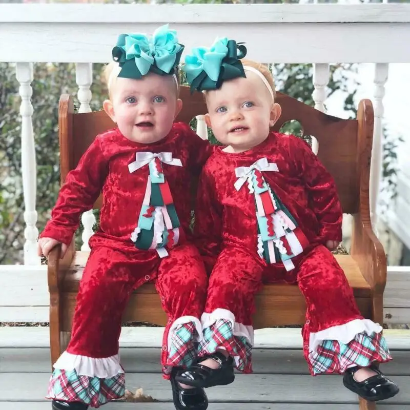 2019 Новый рождественский комбинезон с длинными рукавами для маленьких мальчиков