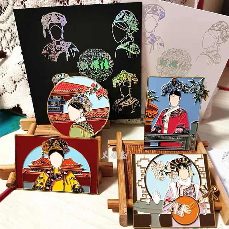 

HOSENG Chinese Style Film Culture Art Unique Badge Gold Color Harem Concubine Portrait Collection Enamel Pin Brooch HS_515