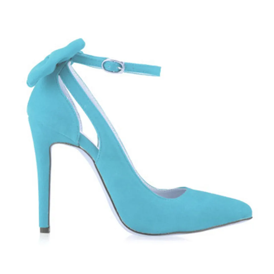 Новые Элегантные туфли на высоком каблуке с пряжкой и бантом Женские черные