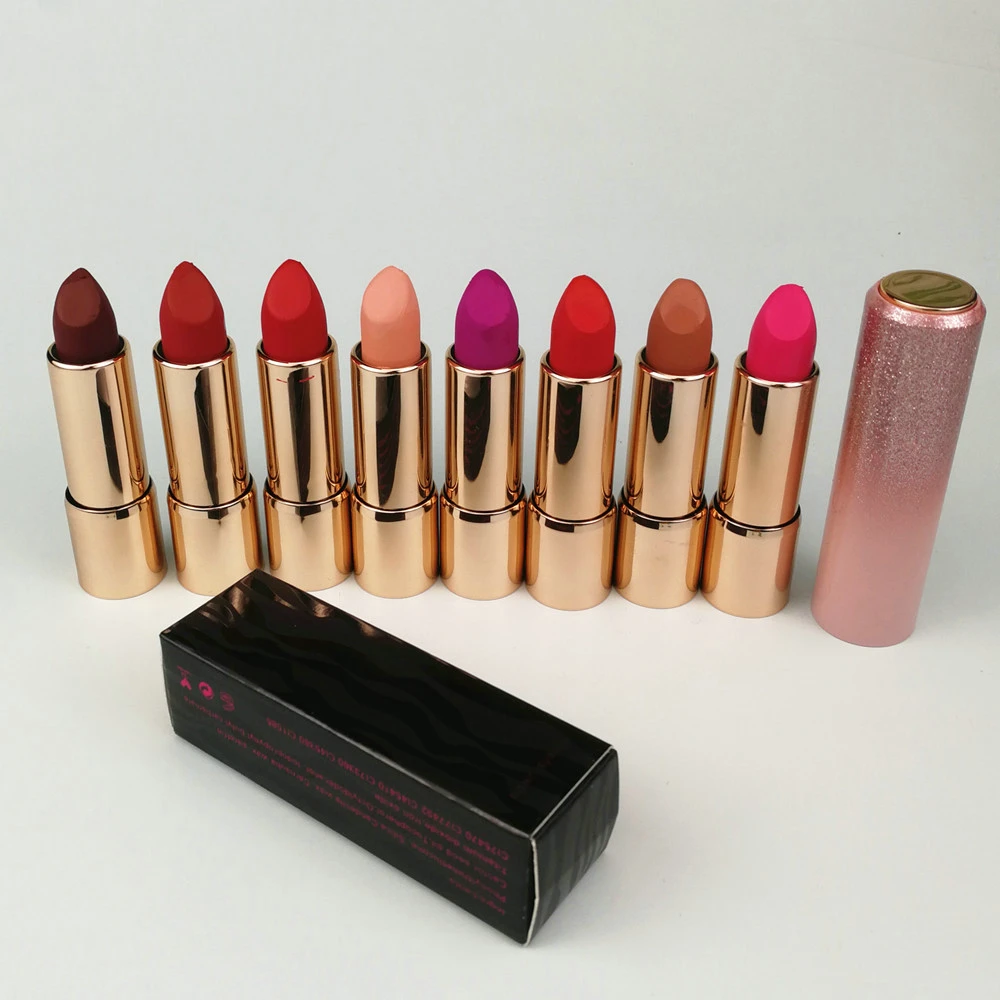 

8-color matte round lipstick moisturizing and long-lasting lipstick small batch customization private label own cosmetic brand