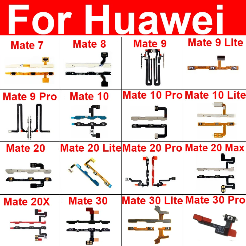 

Power Volume Flex Cable For Huawei Mate 7 8 9 10 20 20X S 30 Lite Pro Max Power Volume Switch Button Flex Ribbon Cable Parts