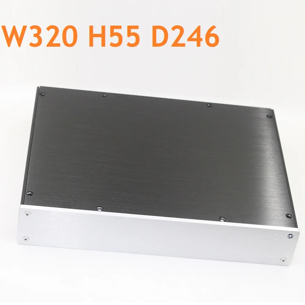 

W320 H55 D246 Multi Function Aluminum Chassis Power Amplifier Preamp DAC Headphone Amp Case DIY Decoder Shell Preamplifier PSU