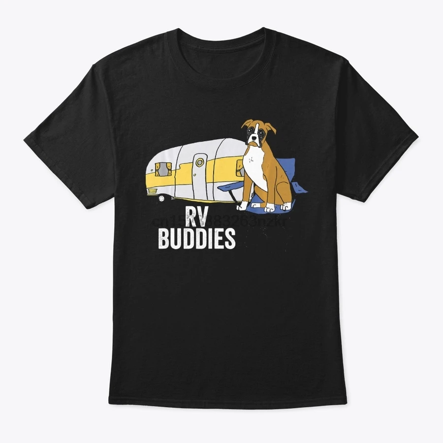 Мужская футболка боксер собака RV Buddies Веселая C женская | одежда