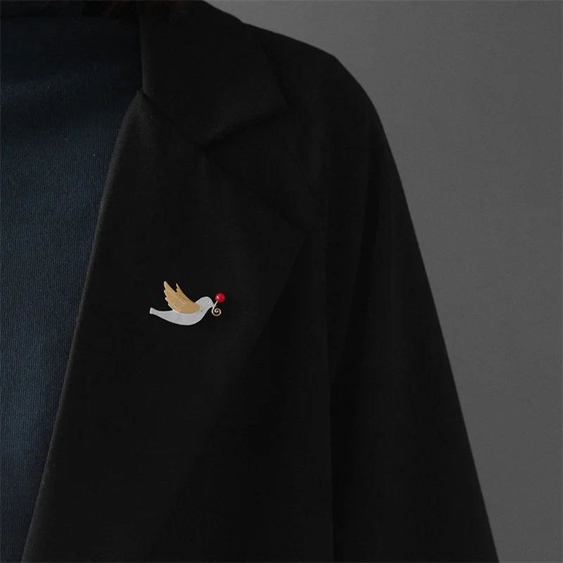 Женская Брошь в виде голубя INATURE серебряная красная Коралловая брошь животного