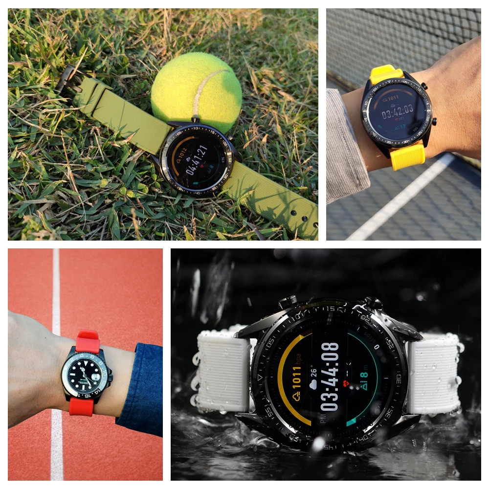 WOCCI 8 цветов Силиконовый ремешок для часов браслет мужчин и женщин 18 мм 20 22 24